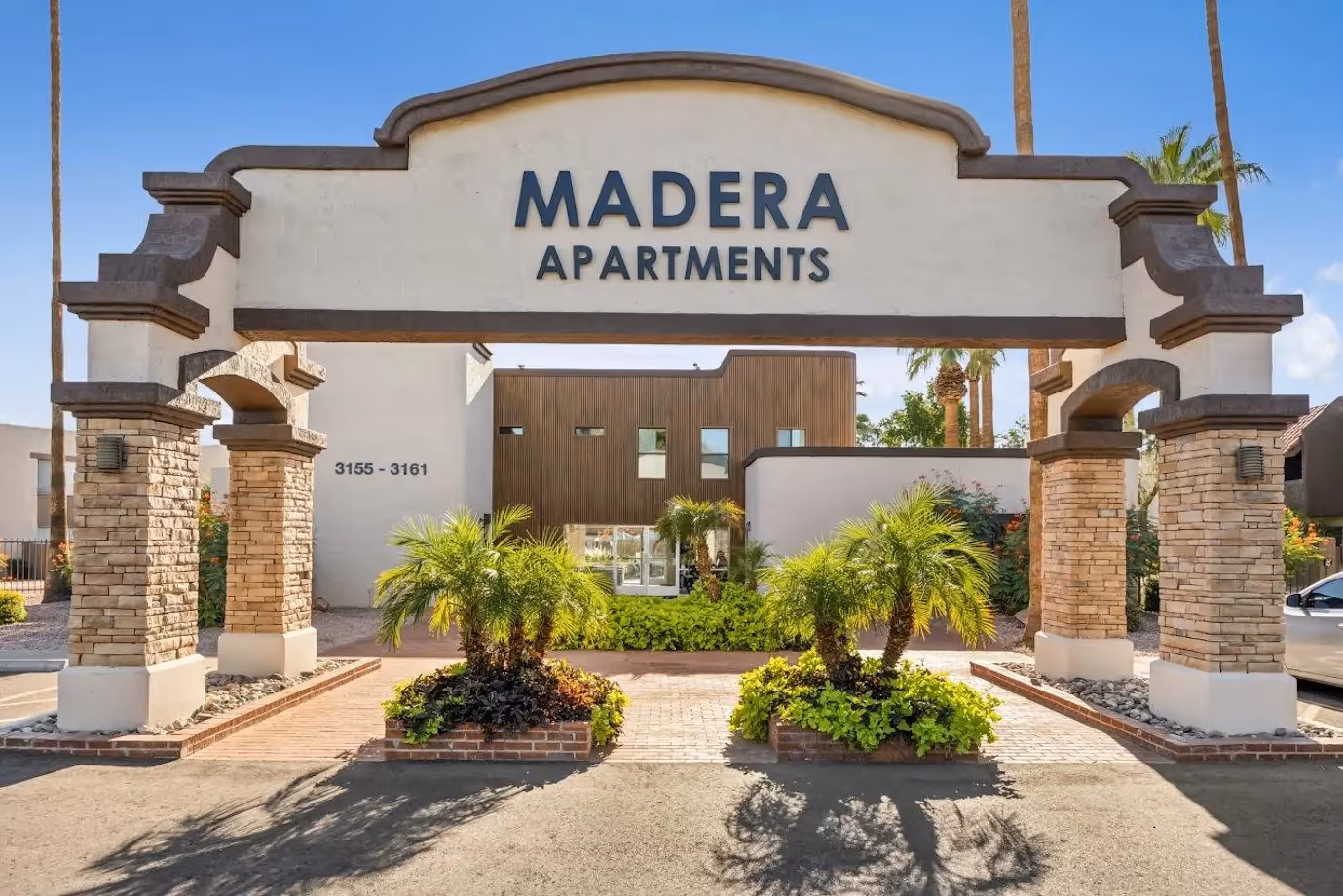 Madera at Metro exterior sign near entrance