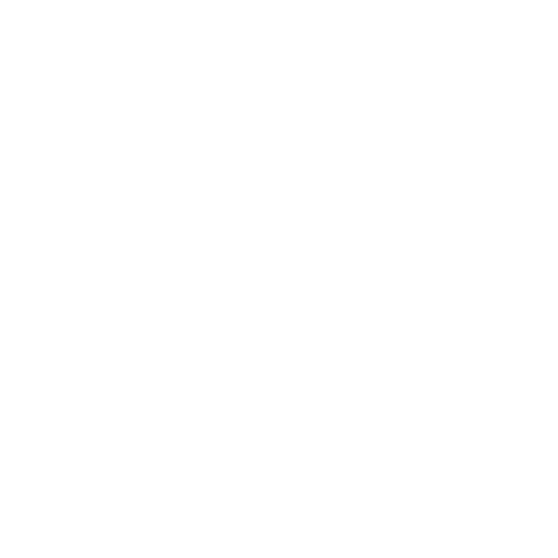 White icon of a bathtub with an overhead shower on a black background.