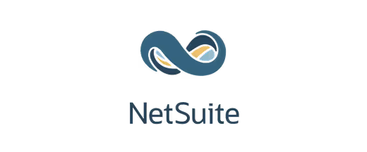 NetSuite logo with an infinity symbol above the text on a transparent background.