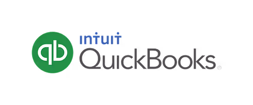 QuickBooks logo with green circle and white qb letters next to Intuit text in blue.