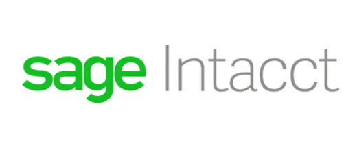 Sage Intacct company logo with Sage in green and Intacct in gray.