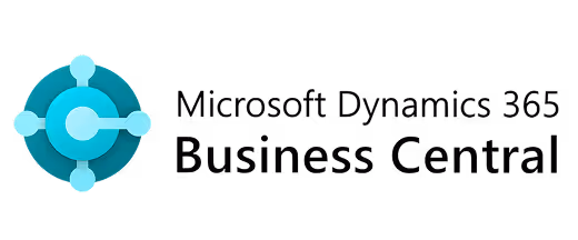 Microsoft Dynamics 365 Business Central logo with turquoise and white interconnected circular design.