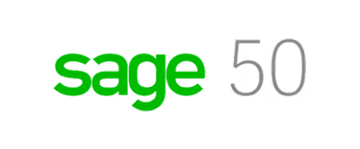 Sage 50 logo in green and gray text on a transparent background.