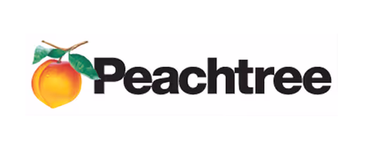 Peachtree logo with a peach and green leaves beside the text.