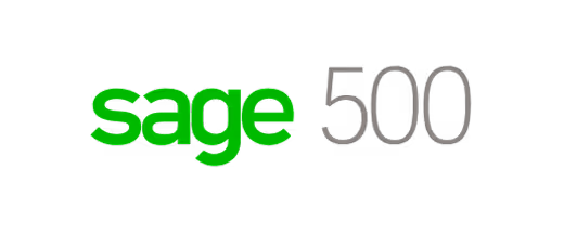 Sage 500 logo with green text for Sage and black text for 500 on a black background.