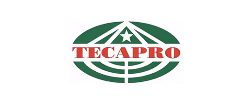 TEC-PRO logo with green circular design and a star above red text TECAPRO.