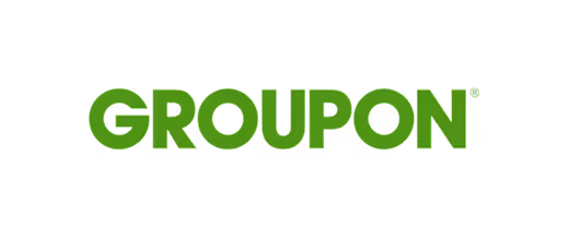 Groupon brand logo in green text.