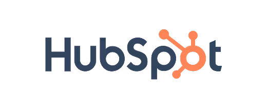 HubSpot company logo with stylized orange network icon integrated in the text.