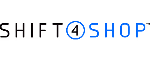 Text logo reading SHIFT SHOP with a blue circle replacing the O in SHOP.