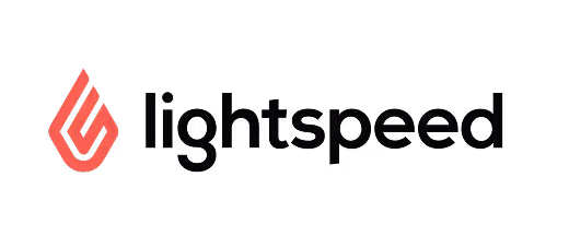 Lightspeed company logo with a stylized red flame icon next to the word lightspeed.
