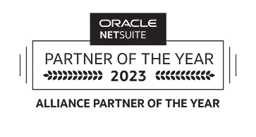A black and white photo with the words partner of the year.