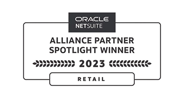 A black and white photo of a sign that says oracle alliance partner spotlight winner.