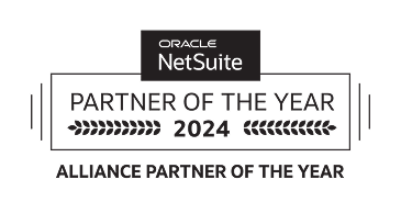 The partner of the year badge for oracle net suite.