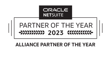 A black and white photo with the words partner of the year.