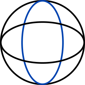A blue oval on a black background.