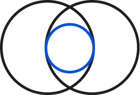 A black and white photo of two circles.