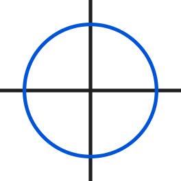 A blue circle on a black background.