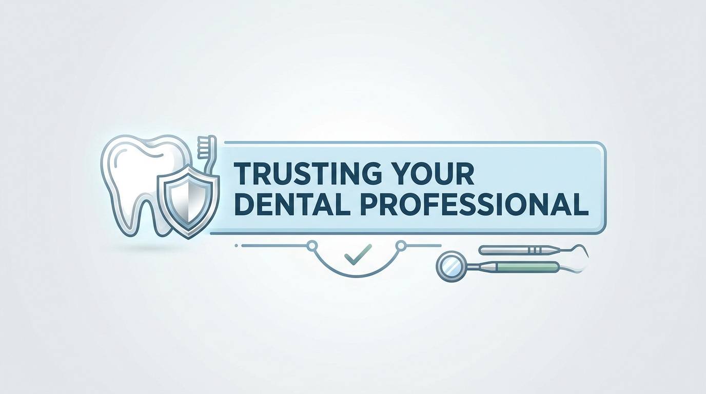 One-phrase callout-style visual: "Trusting Your Dental Professional" with a clean, modern design.