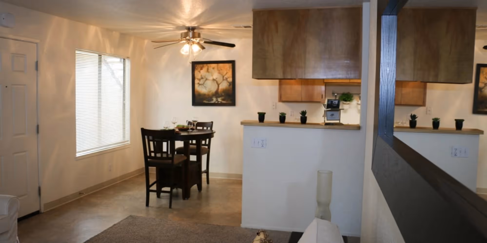 Dining room and kitchen