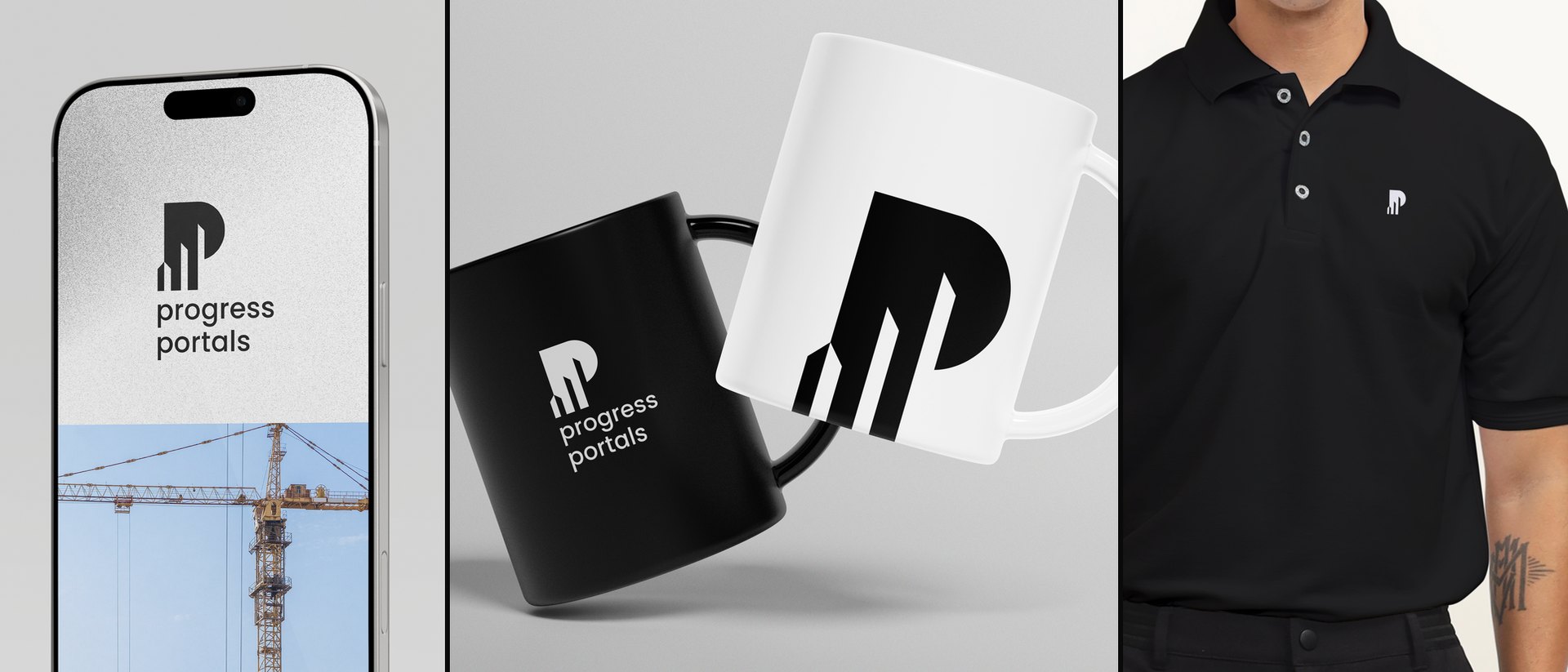 Brand applications · phone, mugs and embroidered polo