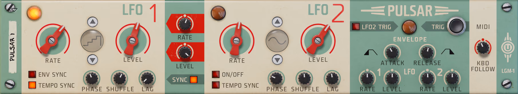 Pulsar free dual LFO modulation device interface