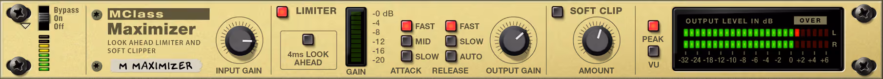 MClass Maximizer free limiter plugin interface