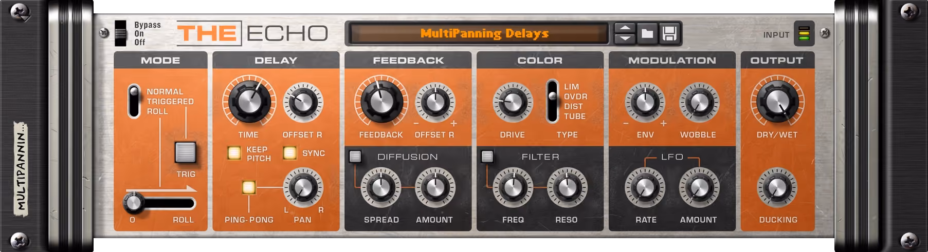 The Echo free delay plugin interface
