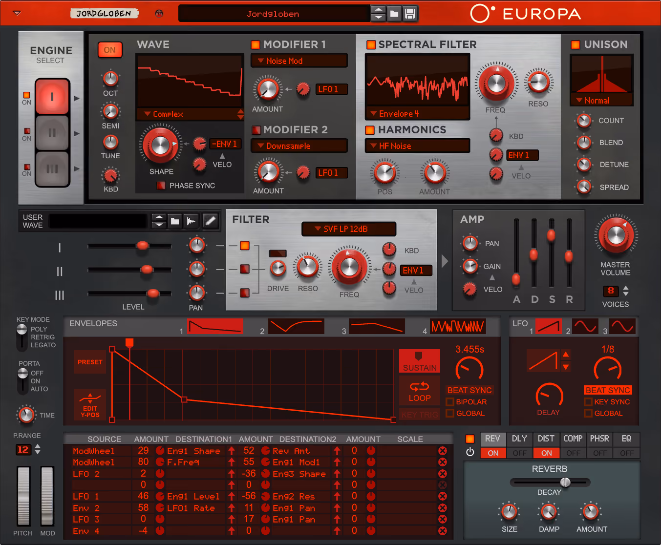 Europa free wavetable synth VST plugin interface