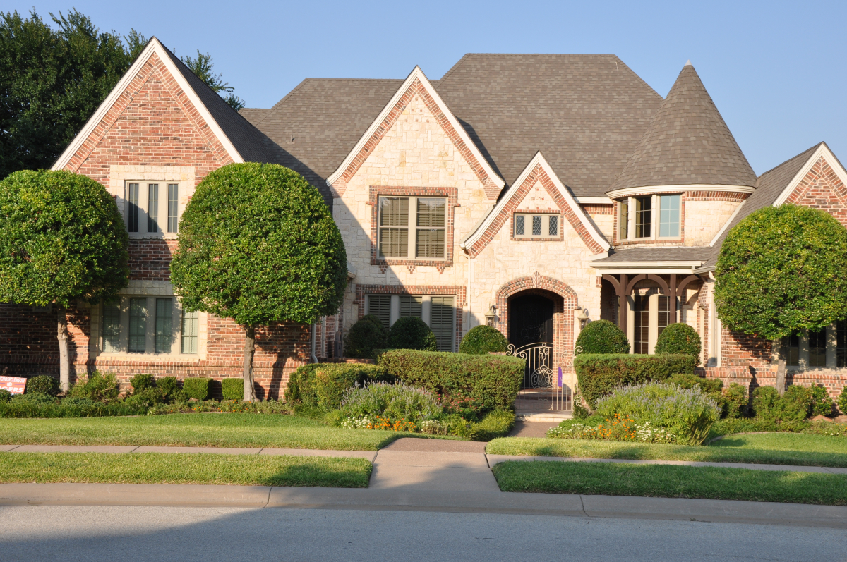 Beautiful brown asphalt shingles on a residential home.