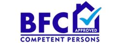 BFC Competent Persons logo featuring a checkmark inside a house outline.