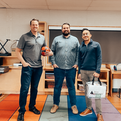 Kevin, Austin, and Ed in the community