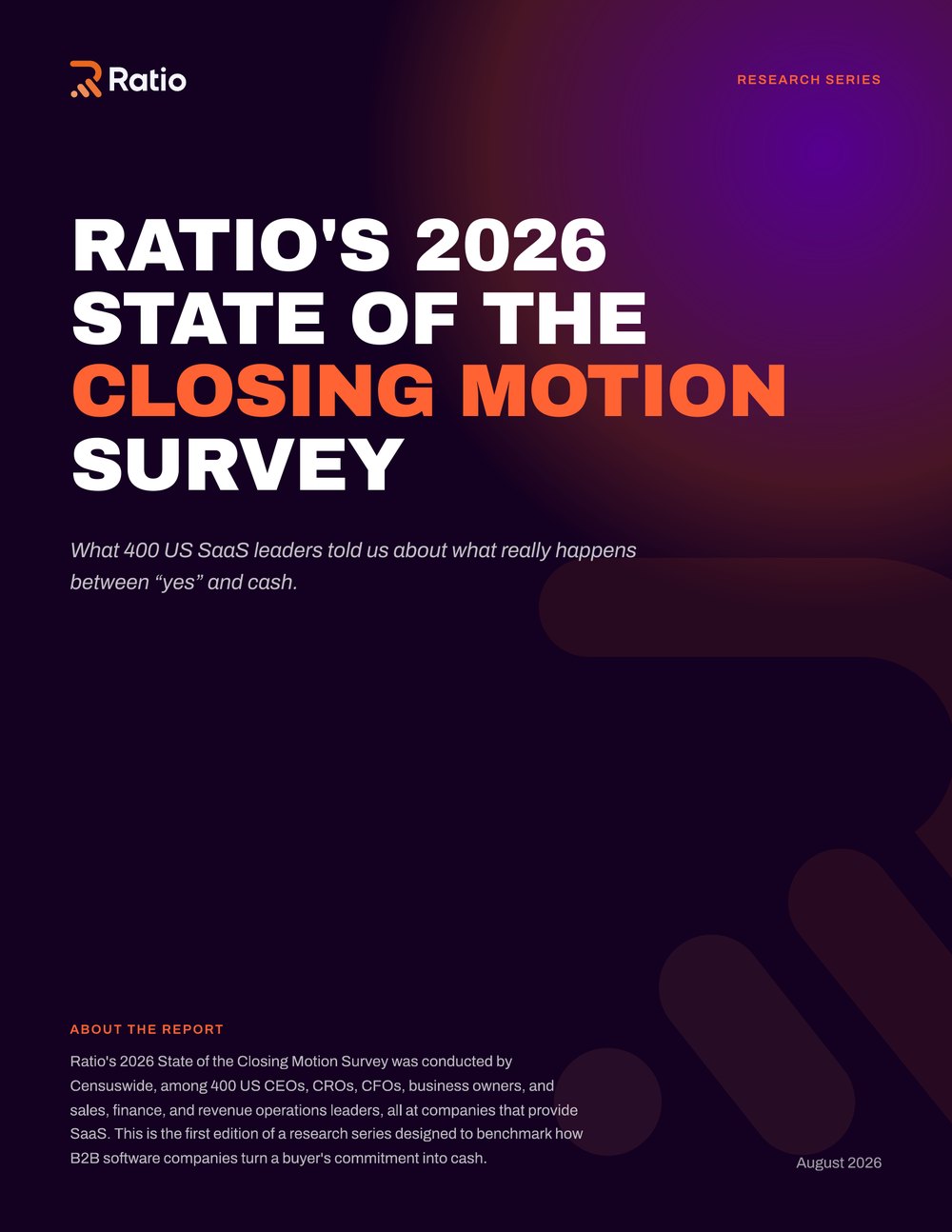 Cover of Ratio's 2026 State of the Closing Motion Survey report