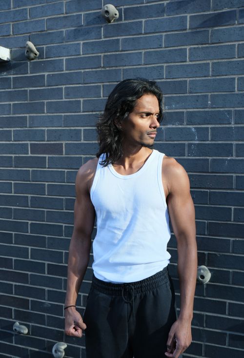 a man with tank top