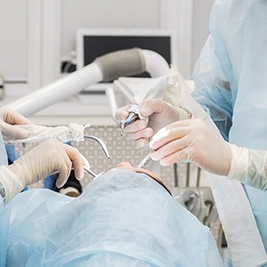 Patient undergoing preliminary treatment