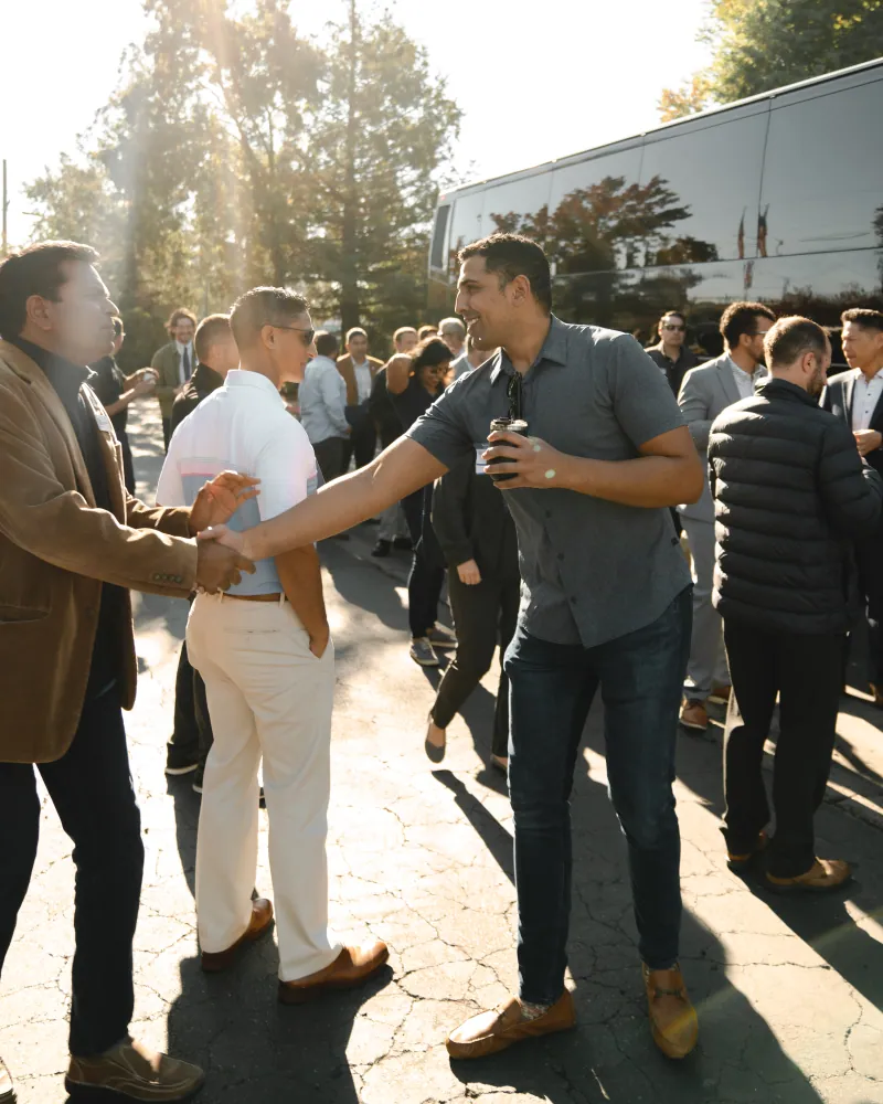 Corridor Tour Attendees Handshake