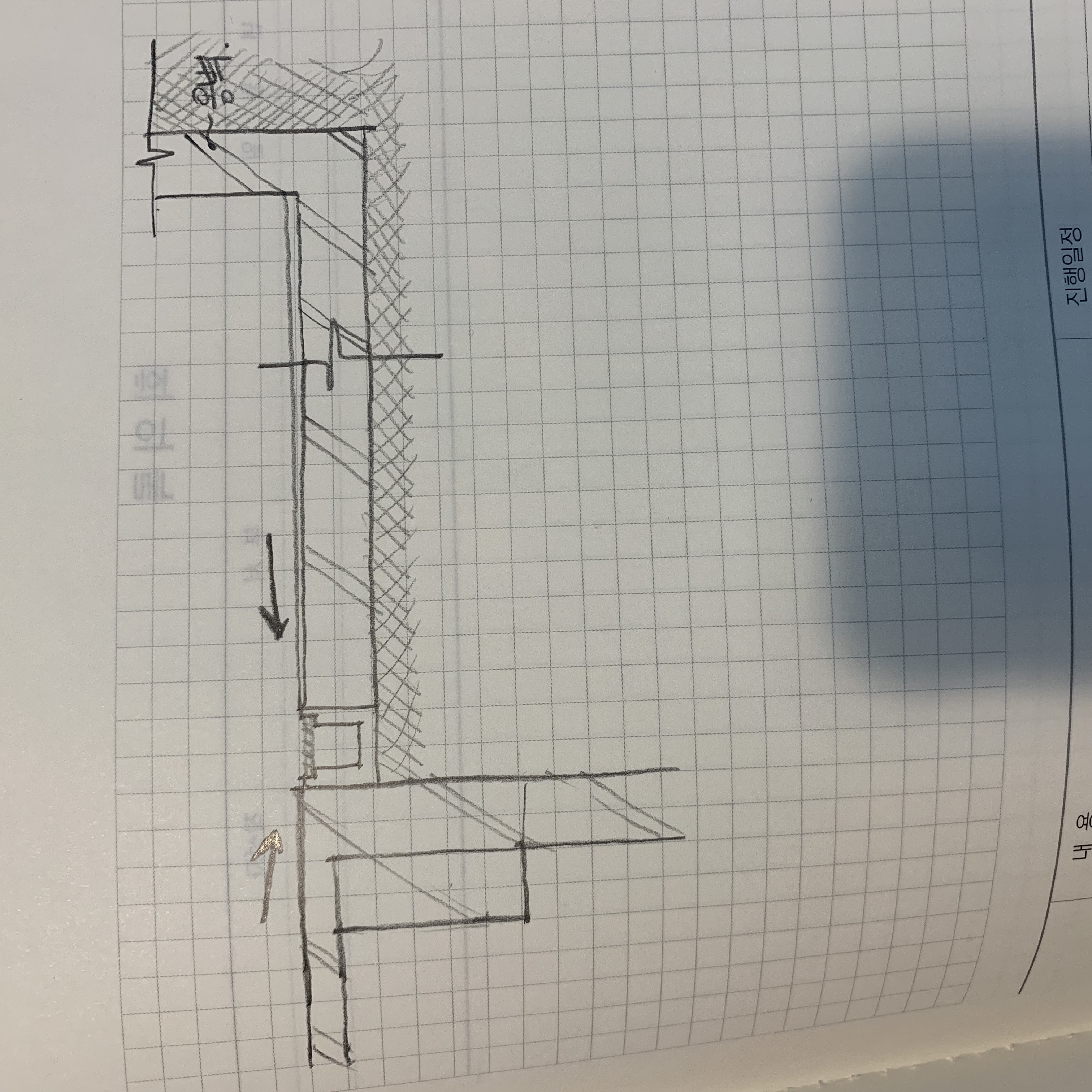 SMR ARENA Design section sketch on grid paper