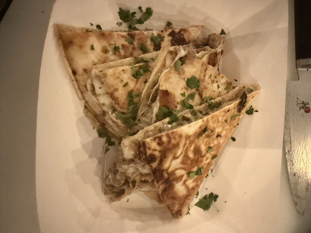 Chicken quesadilla or tacos