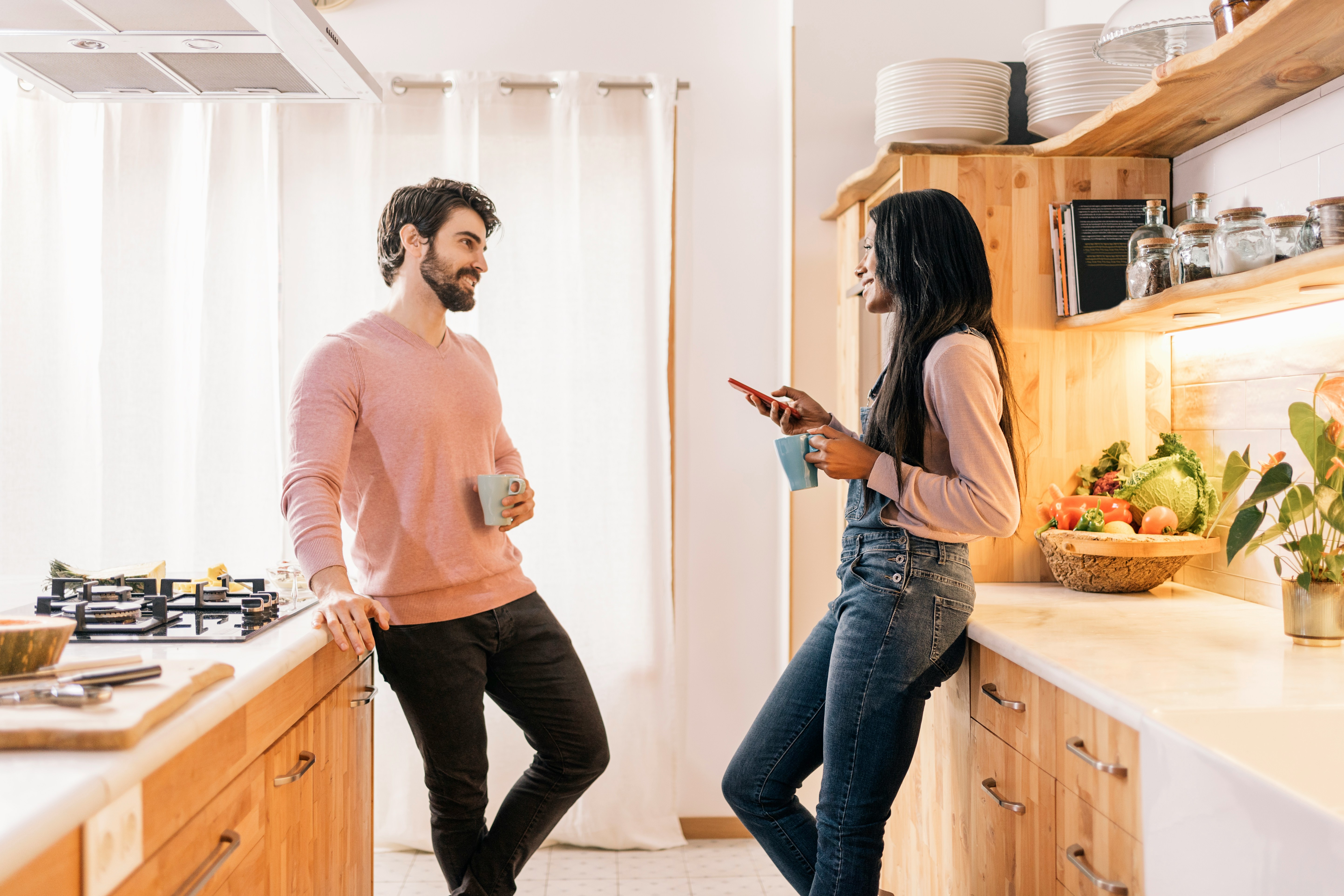 Happy couple at home