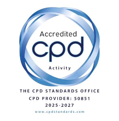 A logo image with text that reads "Accredited CPD Activity The CPD Standard Office CPD Provider: 50851 2025-2027