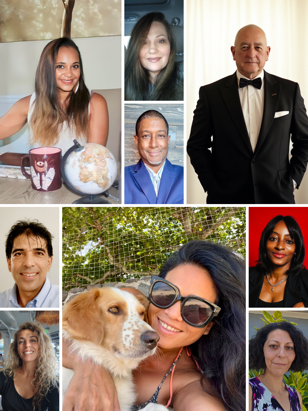 A collage image of wild success clients on the right side of the page
