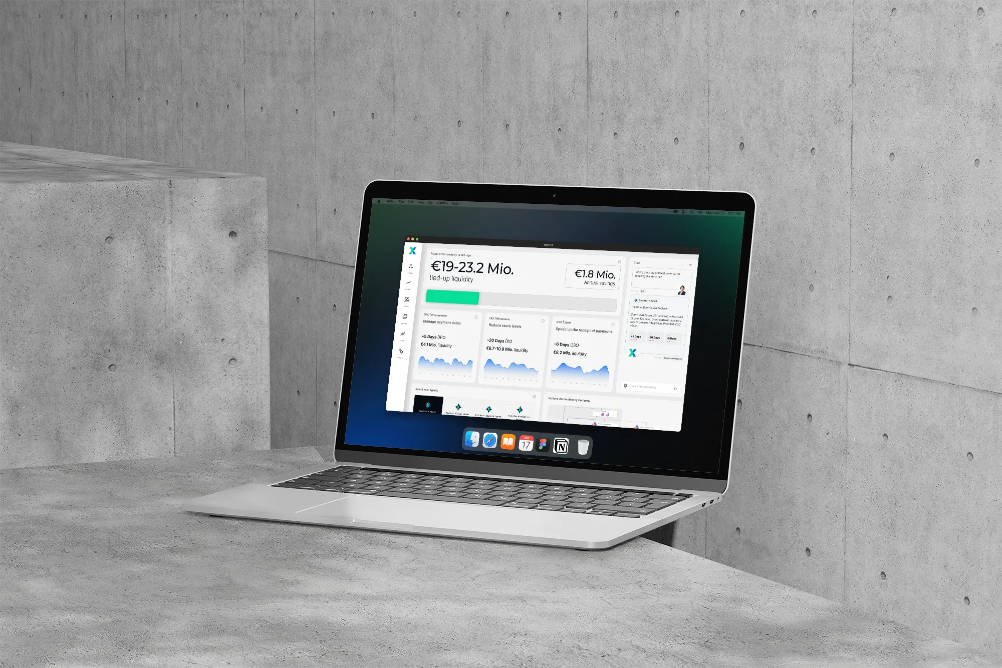 mpmX AI Dashboard mockup