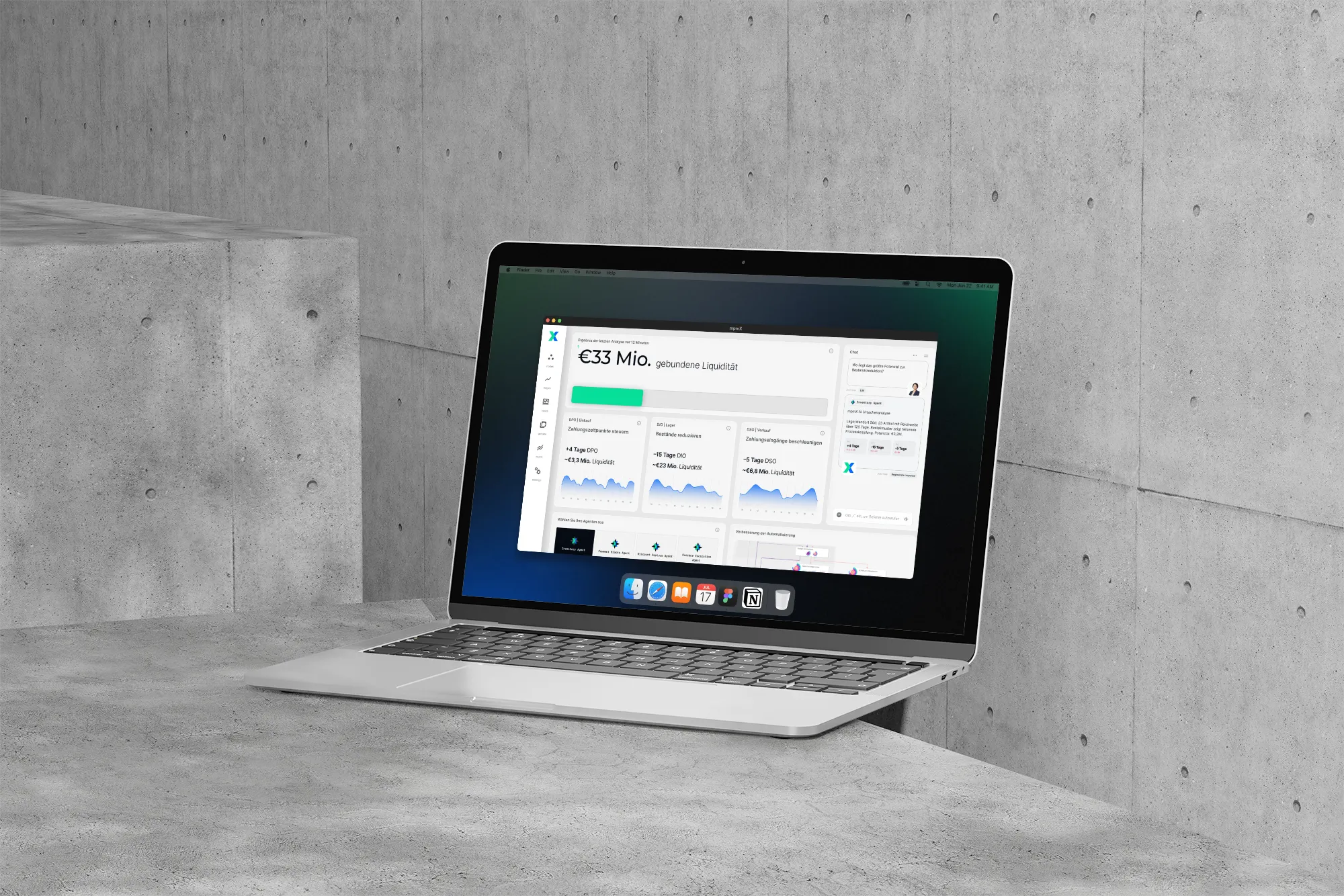 mpmX AI Dashboard mockup