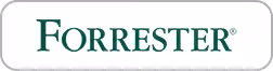 Forrester company name text in green on a white rounded rectangle background.