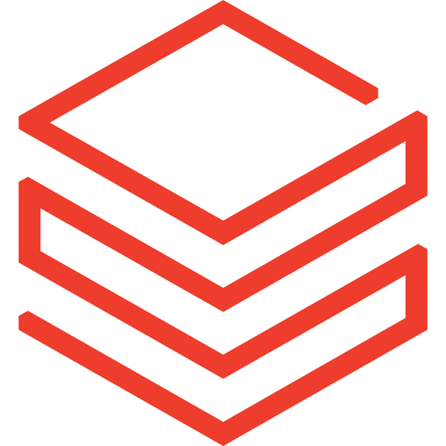 Red stylized layered cube icon resembling stacked blocks.