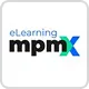 Logo with text eLearning mpmx featuring a blue, green, and black color scheme.