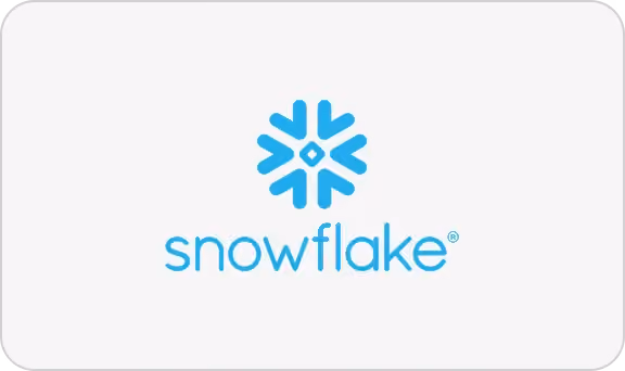 Blue snowflake icon above the word snowflake in lowercase letters on a white background.