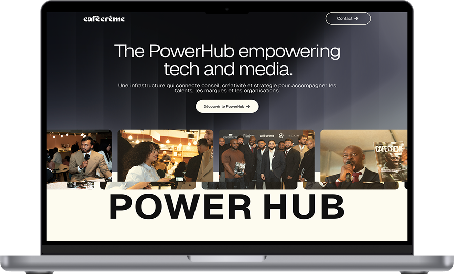 Café Crème Webflow website redesign – tech and media platform with 58% organic traffic growth