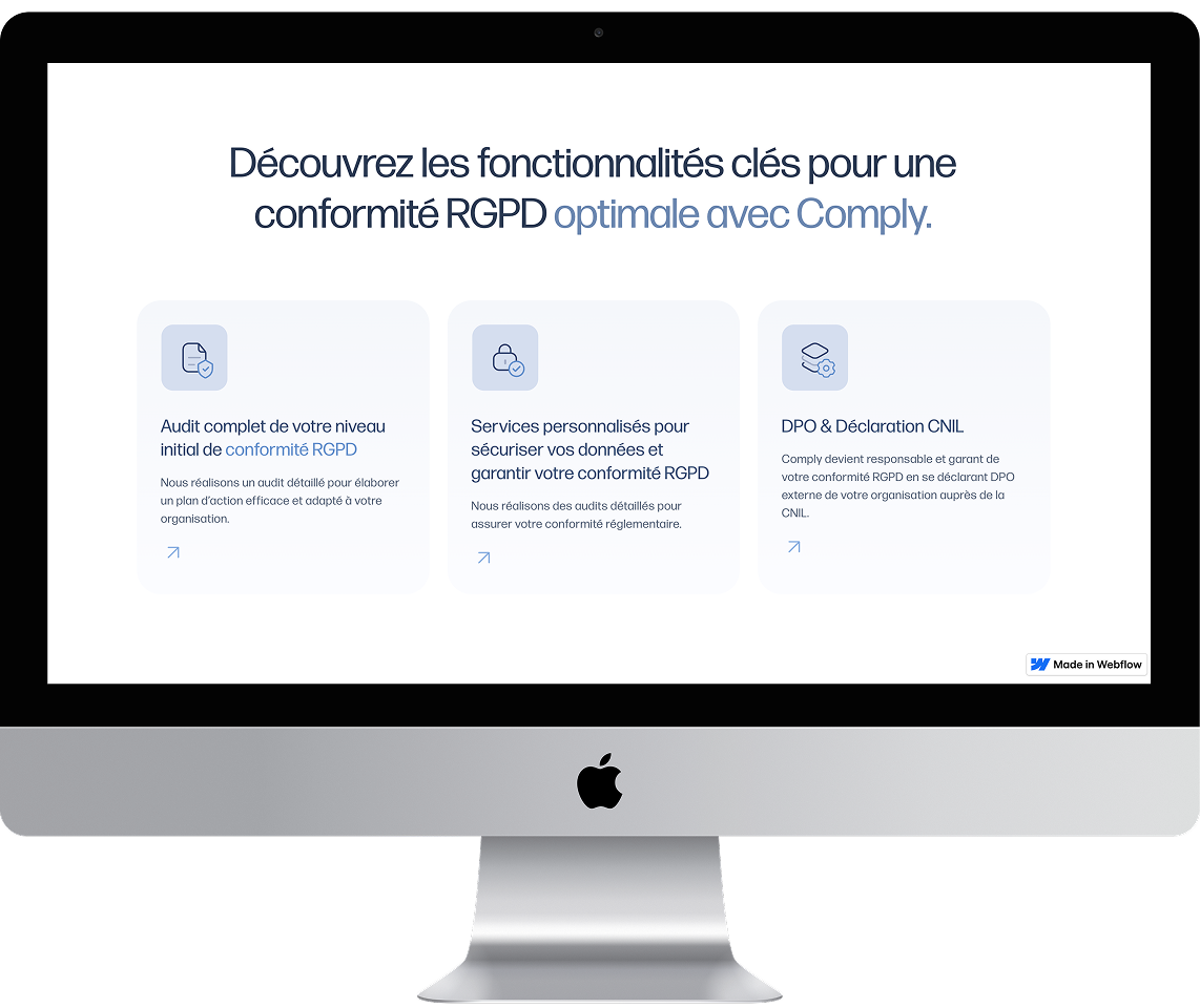 Comply Webflow website redesign – GDPR compliance platform with 52% demo requests growth