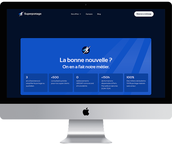 Superportage Webflow website – HR and payroll partner built exclusively for portage salarial companies in France