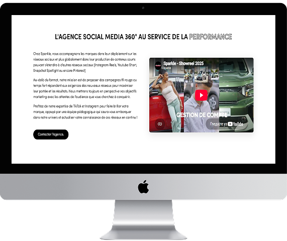 Sparkle Agency Webflow homepage – video hero and client logo wall